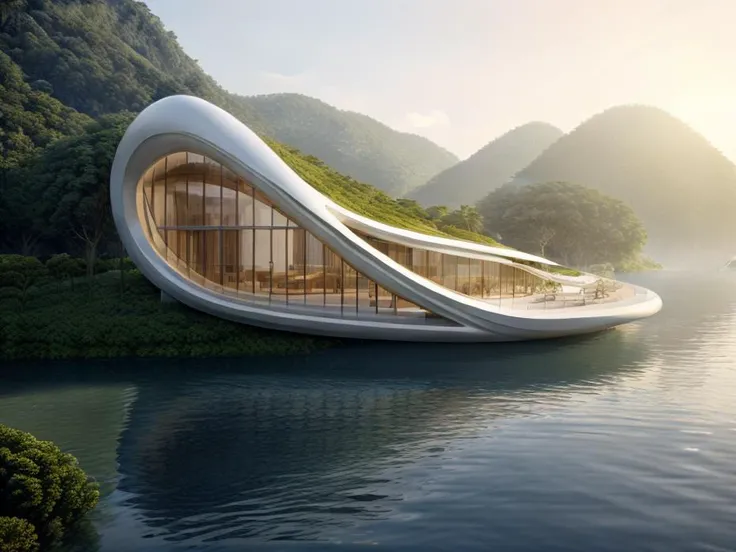 , masterpiece, (photorealistic:1.2), best quality, ultra high res,exterior,Floatinghouse, zaha hadid, daylight,render Vray, <lora:add_detail:0.5> <lora:epi_noiseoffset2:0.4> <lora:floatinghouse:0.6>
