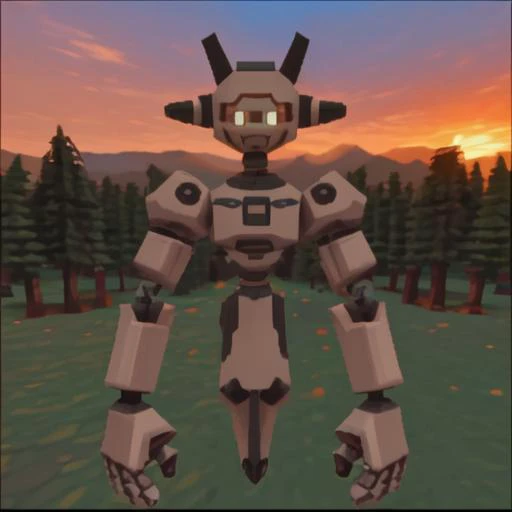 3d \(artwork\),<lora:Megaman_Legends:1>,megaman_legends,Lowpoly,PS1,
(anthro, ),Robot,
Forest,sunset,