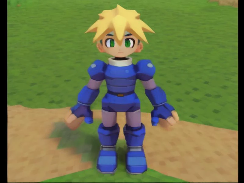 <lora:Megaman_Legends_2_Style:1>,megaman legends 2,3d \(artwork\),ps1,psx,lowpoly,(pixelated:1.4),
1boy,human,blonde hair,green eyes,
field,