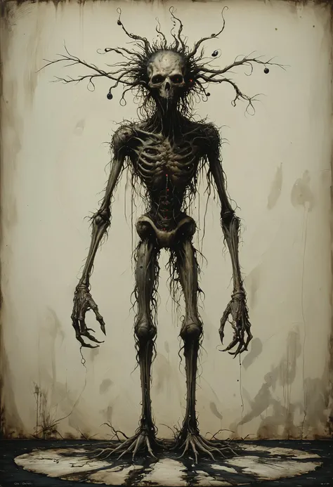 Twisted creature with contorted, elongated limbs, Flickering light, <lora:Melting_world:0.8>, <lora:Colorful_Circles_SDXL:1> mad-circle