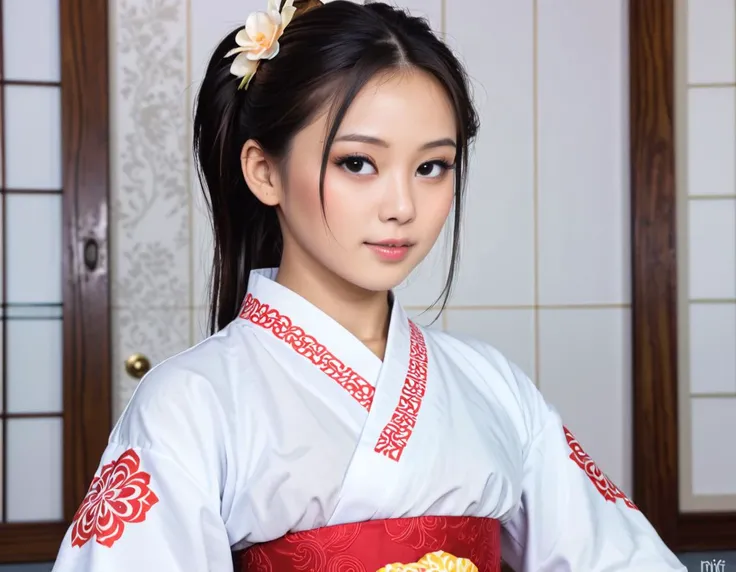 (high quality), (masterpiece), (detailed), 8K, Hyper-realistic portrayal of a futuristic (1girl1.2), Japanese character. Meticulous details bring the character to life in this visually stunning composition, showcasing the seamless blend of tradition and innovation. Trending on Artstation.