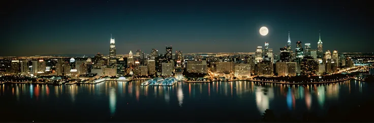 photograph, Circular polarizer, Moonlit, Cinestill 50, outside of a dreamy fantasy big city in the style of Offset Printing , hard lighting Tilt-Shift Blur and Chromatic Aberration , , fluid John Howe , , Warm, Kodak Ektar