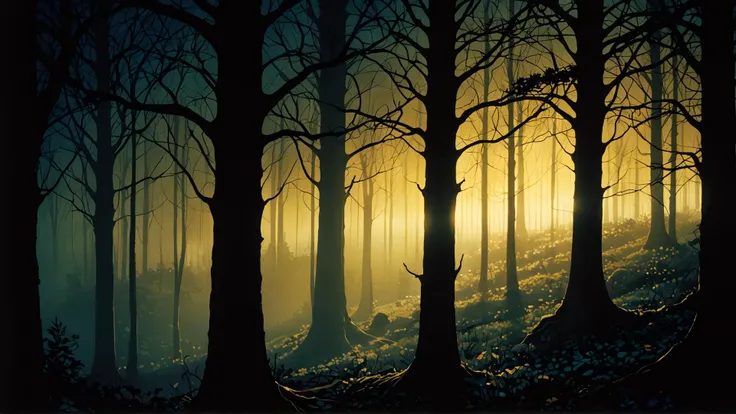 (stylized by Eyvind Earle:1.0) , photograph, [Distinguished:Breathtaking:1] Unforgettable ("The Color of Conflux":1.1) , Bokeh, Cozy, intricate details, Ethereal Lighting, Short exposure, Fujicolor Fujichrome Velvia 100, F/5, <lora:Dark realism:1> dark realism