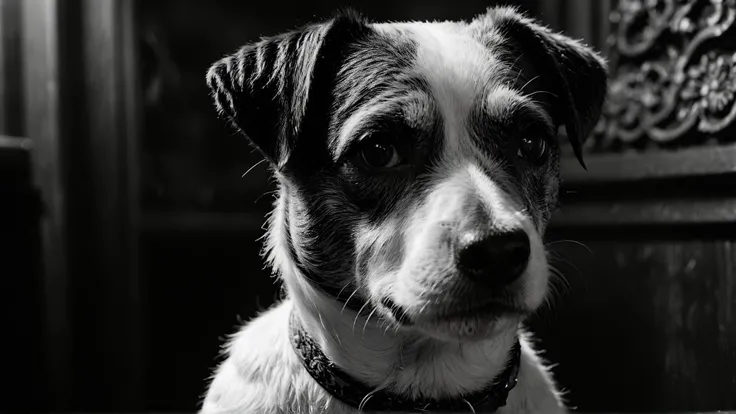 photograph, intricate background, Energizing (Jack Russell Terrier:1.1) with Hydra skin, Hickory background, Hurricane, art by Christopher Nolan, Richard Linklater, Cinestill, Ilford HP5, Depth of field 100mm, elaborate, <lora:Dark realism:1> dark realism