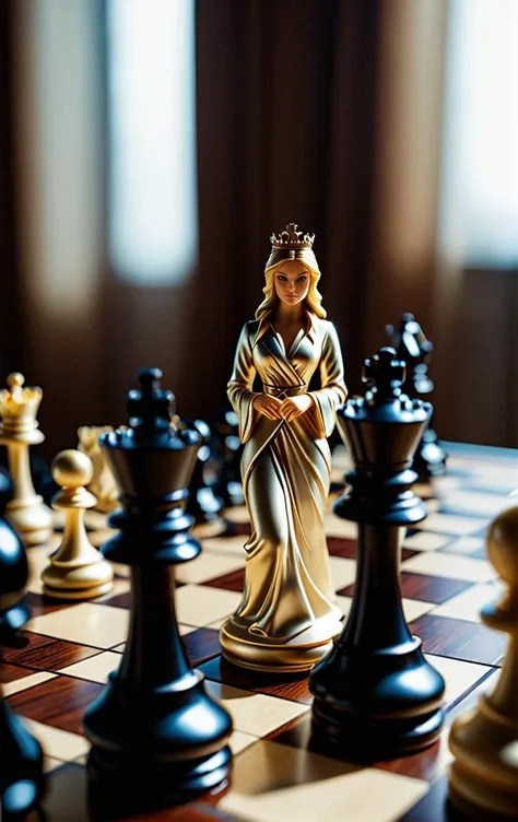 cinematic photo cinematic photo chess board  woman figures,  . 35mm photograph, film, bokeh, professional, 4k, highly detailed . 35mm photograph, film, bokeh, professional, 4k, highly detailed