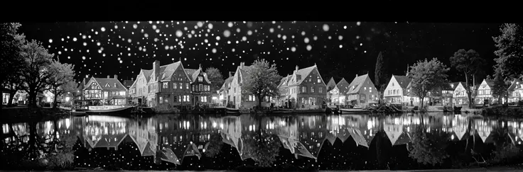 photograph, Kodak Tri-X 400, outside of a fantasy town in the style of Pointillism painting , global illumination Chromatic Aberration and Gaussian Blur and Swirl Bokeh and film still , , intricate Alan Lee , , Dramatic spotlight, L USM