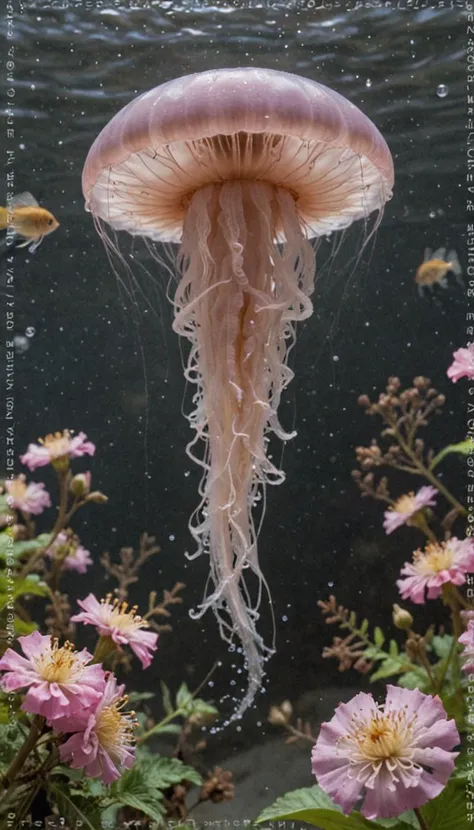 antediluvian, jellyfish, Amidst a tapestry of aromas, a fragrant garden beckons, its scented blooms inviting the senses on a delightful journey, Being scattered by particles in the air