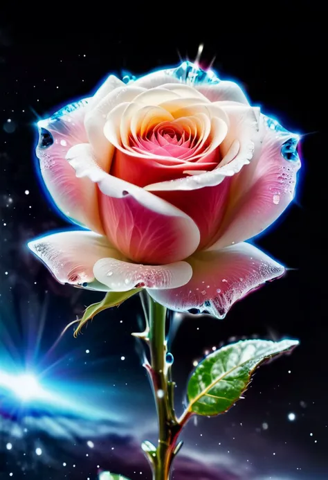 Masterpiece art of A crystal rose in space