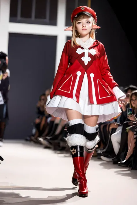 masterpiece, best quality, <lora:ts:1>,t-s,full body, <lora:klee:1>,(little girl:1.4),klee \(genshin impact\),1girl,smile,red hat,pointy ears,ahoge,dress,long sleeves,ribbed legwear,knee boots