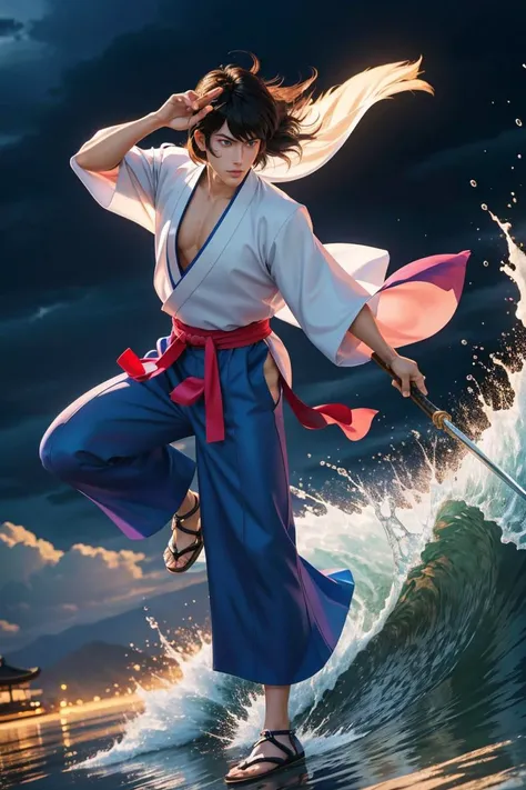 professional photo of goemon, japanese clothes, sword,
detailed skin, detailed eyes, dynamic angle, full body,
volumetric light, highrez, masterpiece, best quality,
<lora:Goemon:0.58:MIDD>