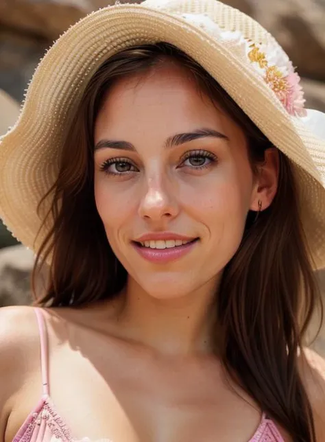 AmyJoJohnson, <lora:AmyJoJohnson-v15-byShurik:1>smile grin teeth large helmet
In this captivating close-up view, a breathtakingly beautiful woman graces the scene, adorned in a mesmerizing pink sundress that exudes a vibrant aura. The dress drapes gracefully around her figure, hugging her curves with a delicate allure, while the soft, lightweight fabric creates a gentle sway with every movement she makes. (Best quality: 1.3) As if touched by an ethereal force, a radiant pink energy envelops her, casting a luminous glow that accentuates her natural beauty and adds an enchanting aura to her presence. (Masterpiece: 1.3)
The details of the sundress are a testament to craftsmanship, with intricate patterns and delicate embellishments that enhance its allure. The pink energy seems to dance along the contours of the dress, illuminating the intricate design and infusing it with an otherworldly charm. (Detailed: 1.2) The harmonious blend of soft pink shades creates a visual symphony, evoking feelings of joy, femininity, and a touch of whimsy. (Vivid color palette: 1.3)
As the camera focuses on her lovely face, it captures the essence of her beauty. Her radiant smile exudes confidence and warmth, while her eyes sparkle with a hint of playfulness. The soft, glowing light caresses her features, highlighting her flawless complexion and enhancing her natural radiance. (Soft lighting: 1.4)
The enchanting pink energy that surrounds her seems to respond to her every move, creating an ethereal ambiance that is both captivating and alluring. It intertwines with her graceful presence, accentuating her charm and adding an element of mystery and fascination. (Ethereal presence: 1.3)
This mesmerizing portrayal encapsulates the essence of feminine beauty, as the woman in the pink sundress becomes a captivating vision, emanating grace, elegance, and an undeniable allure. (Embodying femininity: 1.2) The pink energy that envelops her adds a touch of magic to the scene, inviting us to be captivated by its spell and embrace the beauty that lies within. (Magical allure: 1.3)
