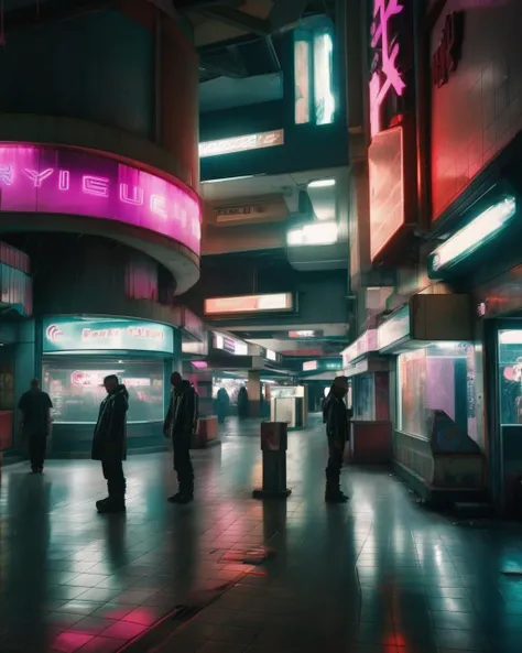 accidental photography in a cyberpunk mall<lora:2077_Style:1.0>