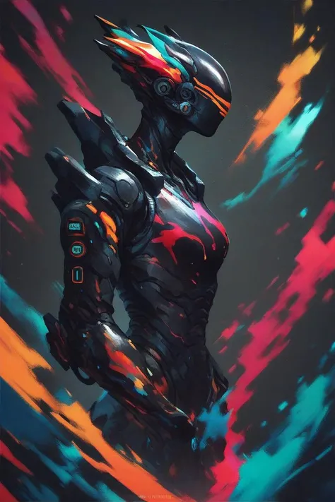 score_9, score_8_up, score_7_up, score_6_up, score_5_up, DonMP41n717Bl4ckXL black paint, vibrant colors, dematerialize bionic cybersuit, rating_safe, <lora:DonMP41n717Bl4ckXL-pony:0.8>