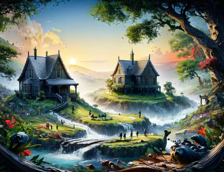 masterpiece illustration, detailed,DonMP41n717Bl4ck stop motion architecture rural landscape woodland,captain's quarters,theatre,turtle  <lora:DonMP41n717Bl4ck:1>