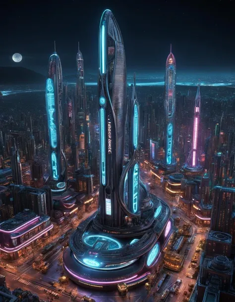 professional 3d model moebius, druillet inspired heavy metal art, a neon-lit futuristic city at night , high-tech metropolis, traditional markets, the contrast in colors and textures should be distinct surreal, dramatic lighting, highly detailed . octane render, highly detailed, volumetric, dramatic lighting