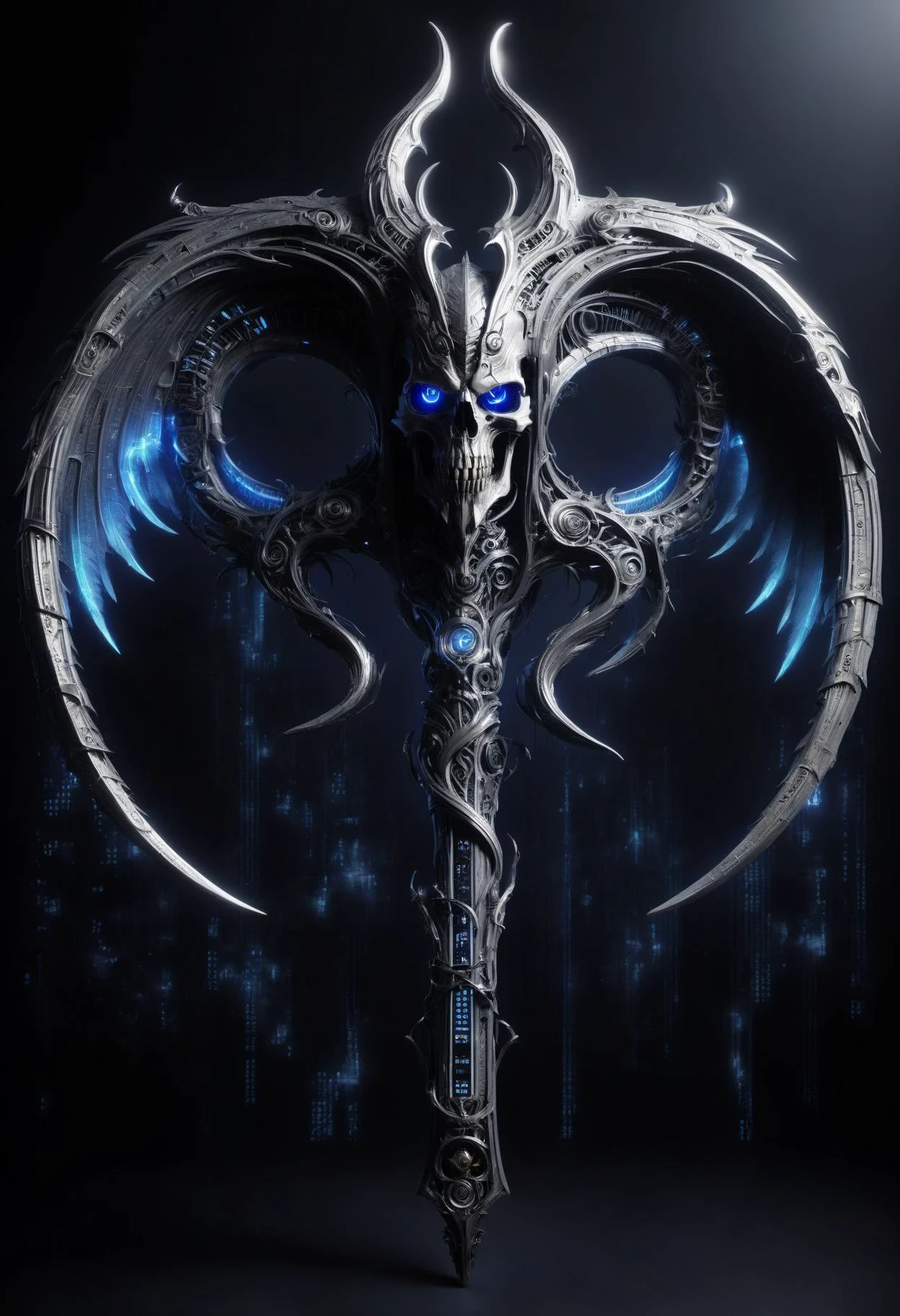 DonM5cy7h3XL scythe,wings, music synthesizer, brackets,insulated handles,error messages,tourbillons,  binary code,  velvety,  anime <lora:DonM5cy7h3XL-v1.1-000006:0.6> <lora:DonMDr4g0nXL-v2rb:0.65>