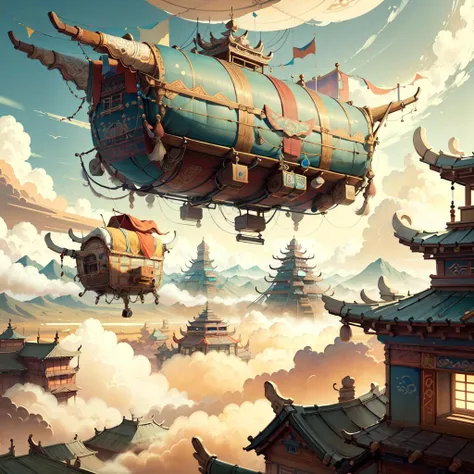 <lora:MongolPunkAI:.8> MongolPunkAI
dirigible, clouds  , detailed, intricate