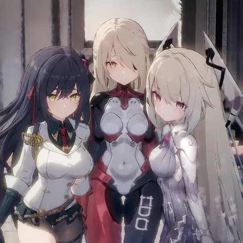 3girls, Masterpiece, (photorealistic:1.4), best quality, beautiful lighting, (detailed:1.4), (Clothes are translucent), (body drenched), show breasts, (cyberpunk_background:1.5), (walking on the street)RAW photo, 8k UHD, film grain,
AND 3girls, Rinya, (position in the left), sexy smile,<lora:Rinya_TOF_V1.1:1>
AND 3girls, Nemesis, (position first in the middle), sexy smile, <lora:Nemesis_TOF_V1.1:1>
AND 3girls, Alice, (position on the right), sexy smile, <lora:Alice_TOF_0320:1>