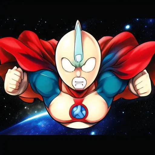 masterpiece, best quality,ultra detail, <lora:anmnr01:0.3> <lora:add_detail:0.5>,<lora:GoodHands-vanilla:0.8>,<lora:Ultraman_Rise_v2:0.8>, <lora:kinnikumanV1:0.8>,kinnikuman,intense close-up, solo, (clenched hand:1.4), simple background, space, looking at viewer, upper body, flying, (rising fist for viewer) (Ultraman_Rise:1.75 )