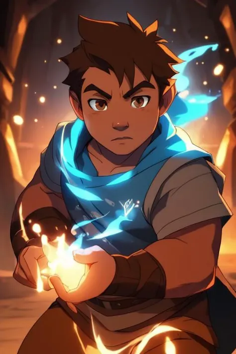 vox machina style, chubby human male, 1boy, solo, ((masterpiece)), detailed background, ((beautiful brown eyes:1.5)), magic, overexposure, dynamic,
<lora:STYLE_vox_machina_style2:1>