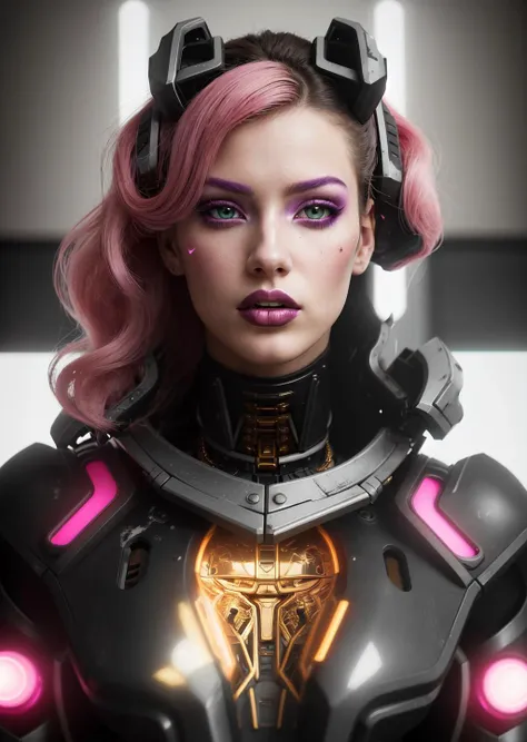 A stunningly beautiful young robot women, full power armor, showcases her neonpunk style in a mesmerizing combination of cyberpunk, full shot from below, vaporwave, and full power armor aesthetics, cyborg style. Her crisp, ultramodern ensemble is meticulously crafted with vibrant neon colors, that create an intense high-contrast effect reminiscent of both cinematic masterpieces and absurdres. Every detail of her outfit exudes professionalism while maintaining a vibrant, ultradetailed, intricate style that demands attention. Captured in sharp focus with rich color and ultra detailed resolution, this 8K image is nothing short of a high-quality masterpiece. style of (Miles Aldridge:0.8) and (Guweiz:1.2),