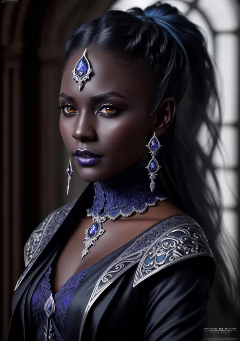 female dark elf drow, dark [blue|grey] skin tone with white hair top ponytail. wearing beautiful elegant blue and purple dress, wealth oppulent gothic elaborate magnificent (zrpgstyle) (masterpiece:1.2)(best quality:1.2) (detailed) (intricate) (8k) (HDR) (cinematic lighting) (sharp focus), (skull female demon king), (solo:1.5), (concept art), (portrait), (by Casey Weldon, Olga Kvasha, Miho Hirano), hyperdetailed intricately detailed gothic art trending on Artstation triadic colors Unreal Engine 5 detailed matte painting, deep color, fantastical, intricate detail, splash screen, complementary colors, fantasy concept art, 8k resolution, gothic deviantart masterpiece, perfect lighting, perfect shading, volumetric lighting, subsurface scattering, beautiful, stunning, gorgeous, atmospheric, (beautiful eyes), (beautiful face), (photorealistic:1.6), (centered), ((fantasy art)),
,flower_style,