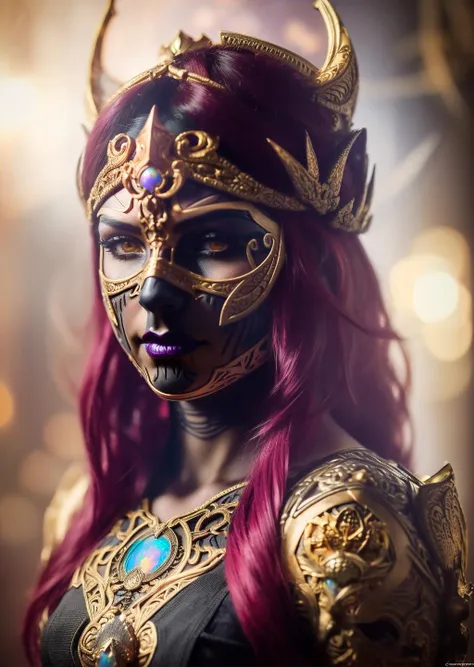 a warrior woman, metal armor ninja still, fabric ninja mask, fantasy still detailed eyes, (highly detailed skin:1.2), ((best quality)), (detailed), 8k uhd, (symmetry:1.1) (portrait of floral:1.05) a woman as a beautiful goddess, (assassins creed style:0.8), pink and gold and opal color scheme, beautiful intricate filegrid facepaint, intricate, elegant, highly detailed, digital painting, artstation, concept art, smooth, sharp focus, illustration, art by greg rutkowski and alphonse mucha, 8k, (skull female demon king), (solo:1.5), (concept art), (portrait), (by Casey Weldon, Olga Kvasha, Miho Hirano), hyperdetailed intricately detailed gothic art trending on Artstation triadic colors Unreal Engine 5 detailed matte painting, deep color, fantastical, intricate detail, splash screen, complementary colors, fantasy concept art, 8k resolution, gothic deviantart masterpiece, perfect lighting, perfect shading, volumetric lighting, subsurface scattering, beautiful, stunning, gorgeous, atmospheric, (beautiful eyes), (beautiful face), (photorealistic:1.6), (centered), ((fantasy art)),
,flower_style,