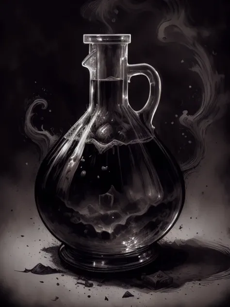 Simple Watercolor, toxic poison barrel