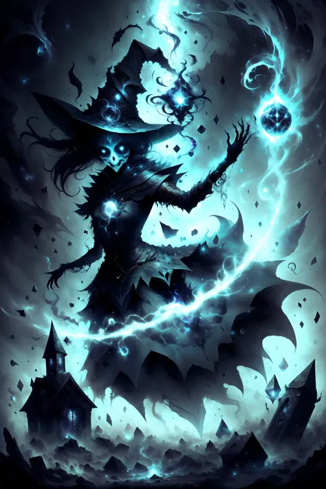 <lora:EntropyMagic:0.75> entropymagic, horror \(theme\), 1girl, mystical energy, witch, casting incantation, ethereal, dissipating, deterioration, spellbinding,