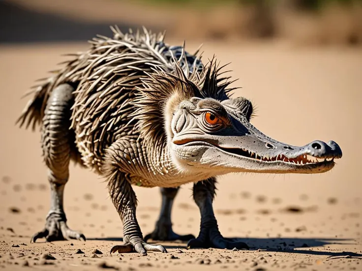 crocodile ostrich
