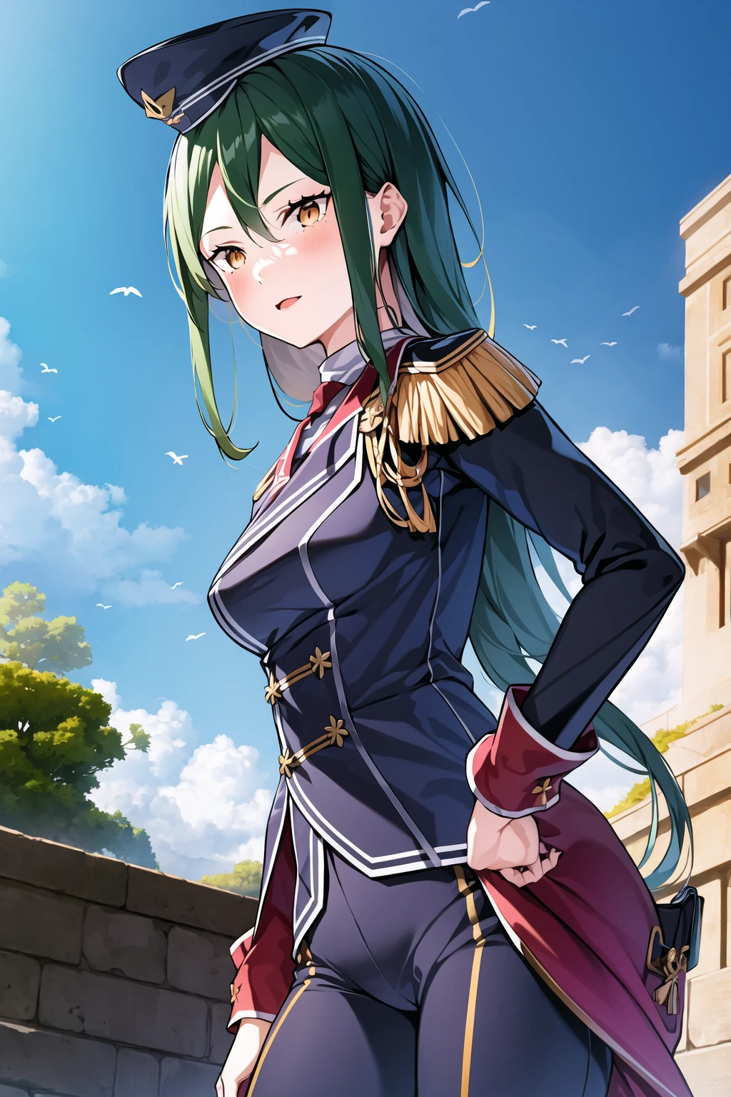 <lora:Crusch_Karsten:1>, CruschKarsten, 1girl, solo, pants