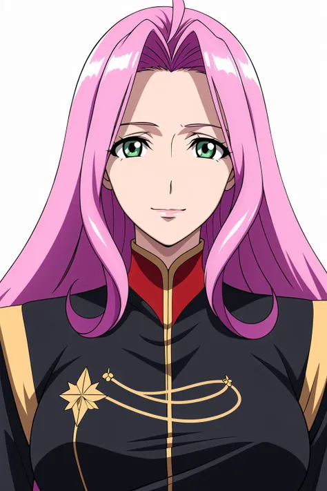 Simple White Background,
dynamic pose,standing at attention,
Black uniform,military, military uniform, long sleeves, 
<lora:Ersha_CROSSANGE-KK77-V1:0.7>,
Green eyes, pink hair,bangs,very Long hair,
<lora:Oda_Non_Style-KK77-V2:0.3>,<lora:more_details:0.1>,
1 girl, 20yo,Young female,Beautiful long legs,Beautiful body,
Beautiful Nose,Beautiful character design, perfect eyes, perfect face,expressive eyes,perfect balance,
looking at viewer,(Focus on her face),closed mouth, (innocent_big_eyes:1.0),(Light_Smile:0.3),
official art,extremely detailed CG unity 8k wallpaper, perfect lighting,Colorful, Bright_Front_face_Lighting,White skin,
(masterpiece:1.0),(best_quality:1.0), ultra high res,4K,ultra-detailed,
photography, 8K, HDR, highres, absurdres:1.2, Kodak portra 400, film grain, blurry background, bokeh:1.2, lens flare, (vibrant_color:1.2),professional photograph,
(Beautiful,large_Breasts:1.4), (beautiful_face:1.5),(narrow_waist),