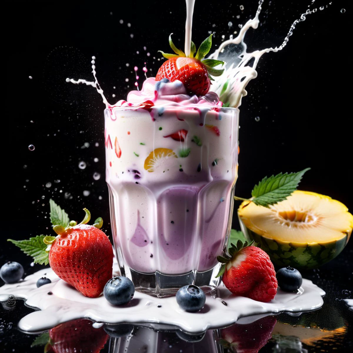 Cinematic photo of a pinhole camera ,mix fruit and berries, fruits splash milk mixed fruit milkshake, hyper realistic, dramatic lighting , fruit, liquid splashes,Marijuana Leaf, merging, melting, splashing, droplets, mixing, fading away, exploding, swirling, intricate detail, modelshoot style, dreamlikeart, dramatic lighting. 8k, highly detailed, trending art station, Splash, masterpiece, high resolution, HD, 8k, best quality, . Intricate, ornate, 4K, <lora:xl_more_art-full_v1:0.8> <lora:add-detail-xl:1.0>