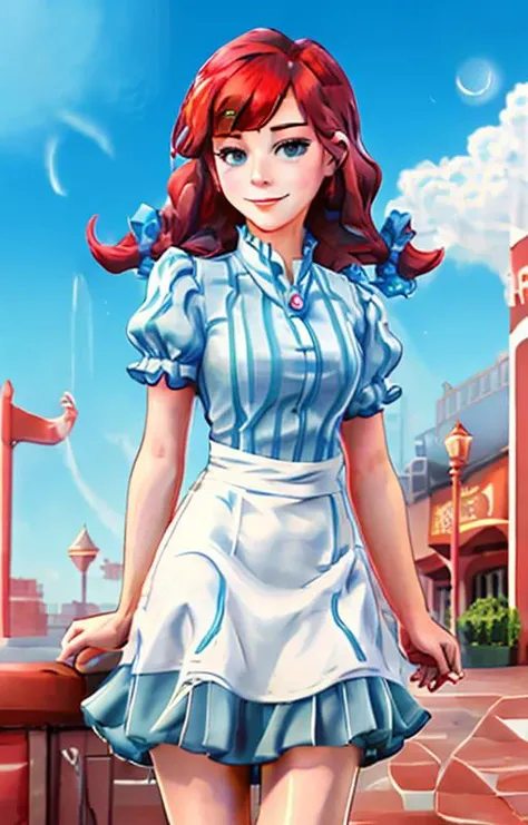 hi res, masterpiece, Wendy's restaurant, magical, wendyswaifu <lora:style1-fC_v1.0:1> style1-fC <lora:wendys_character-20:.6>