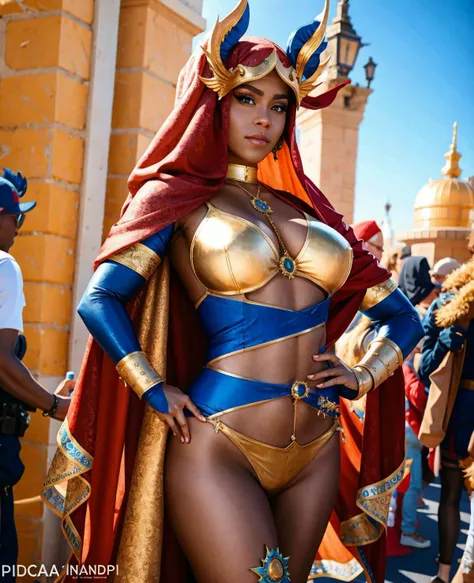 -- Celebrated on ArtStation, the convention's top cosplayer exudes an aura of triumph, their attire captured in HDR brilliance, showcasing an immaculate blend of realism and fantasy in a stunning 4K image