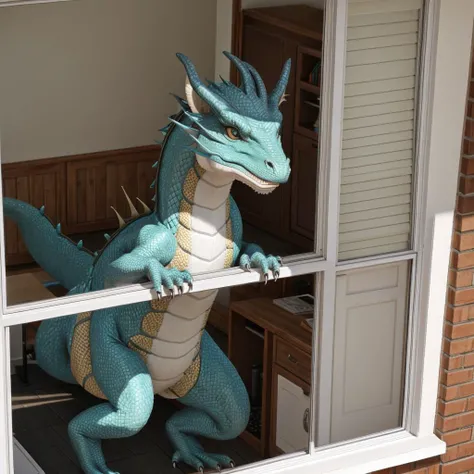 <lora:Whats_Through_The_Window_-_By_DICE:0.85> (sneak peek through window) a dragon