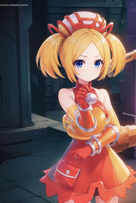 bsha, <lora:bsha-lora-nochekaiser:1>,
bsha, short hair, blue eyes, blonde hair, twintails, short twintails,
BREAK gloves, hat, dress, boots, gun, huge weapon, orange footwear, orange dress, bare shoulders, red gloves,
BREAK indoors,
BREAK looking at viewer, (cowboy shot:1.5),
BREAK <lyco:GoodHands-beta2:1>, (masterpiece:1.2), best quality, high resolution, unity 8k wallpaper, (illustration:0.8), (beautiful detailed eyes:1.6), extremely detailed face, perfect lighting, extremely detailed CG, (perfect hands, perfect anatomy),