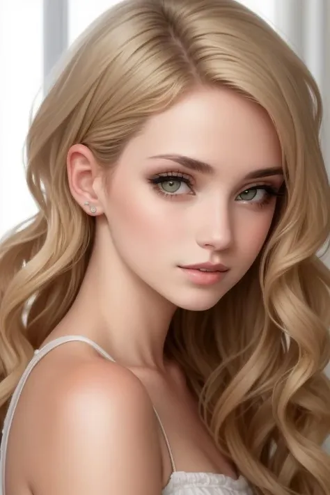 1 girl, adult woman, hazel eyes, ash blonde french twist,
