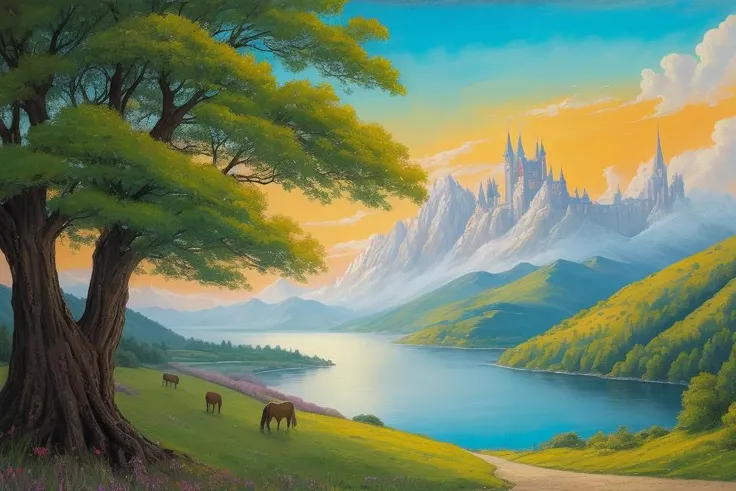 The Kingdom of the Unicorn, distant landscape,