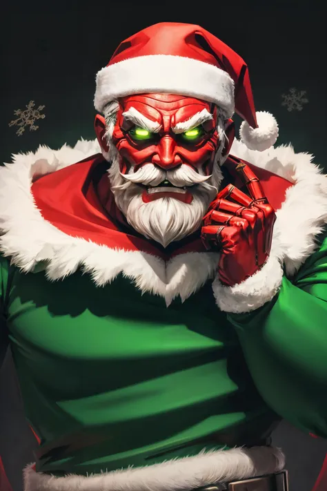 evil robot santa claus, christmas, green,  <lora:detail_slider_v4:0.1>