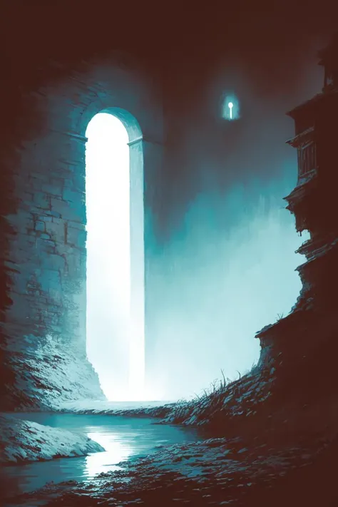 <lora:Moommst:1> Ghost in the wall, alone, in river, ghost,