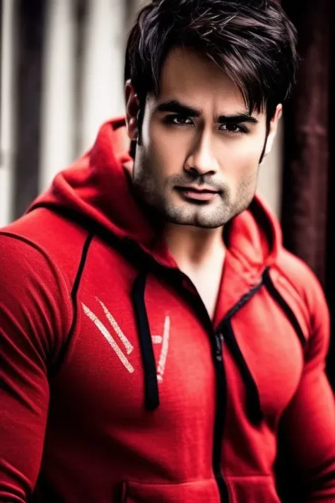 chace crawford a man <lora:Vivian-Dsena_Chace-Crawford-000001:1>, realistic photo in a worn ((skin-revealing skimpy erotic red tracksuit, massive hairy pecs)), big pecs, big arms, bulge, VPL, ((light bokeh)), intricate, (steel metal [rust]), elegant, erotic, exuding sexual energy, homoerotic, sharp focus, photo by greg rutkowski, soft lighting, vibrant colors, (masterpiece), ((streets)), (detailed face), looking at viewer, light smile, night, walking towards viewer, cinematic lighting, beautiful lighting, cinematic lighting, (hazy filter, film grain:1.2)