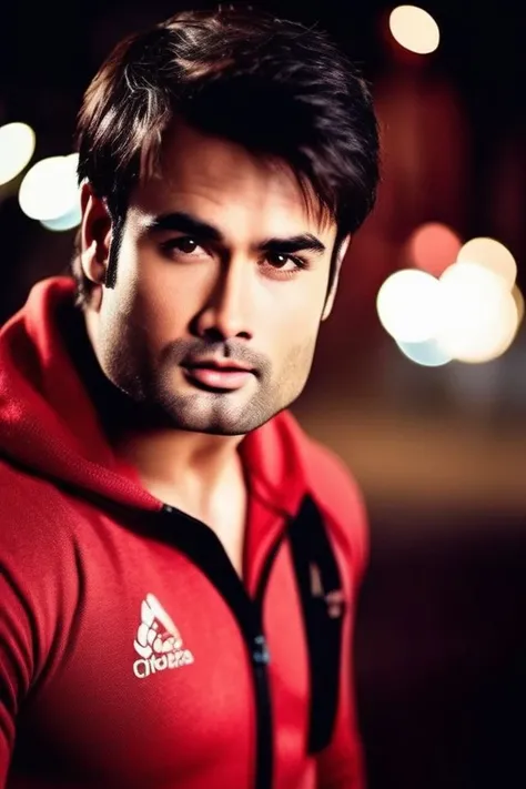 chace crawford a man <lora:Vivian-Dsena_Chace-Crawford-000001:1>, realistic photo in a worn ((skin-revealing skimpy erotic red tracksuit, massive hairy pecs)), big pecs, big arms, bulge, VPL, ((light bokeh)), intricate, (steel metal [rust]), elegant, erotic, exuding sexual energy, homoerotic, sharp focus, photo by greg rutkowski, soft lighting, vibrant colors, (masterpiece), ((streets)), (detailed face), looking at viewer, light smile, night, walking towards viewer, cinematic lighting, beautiful lighting, cinematic lighting, (hazy filter, film grain:1.2)