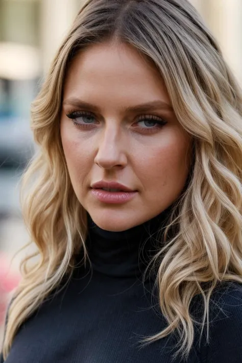 <lora:jennastar:1>,jennastar,portait,dressed,turtleneck,, Fujifilm X-T3,1/1250sec at f/2.8,ISO 160,84mm,RAW photo,Uplight,wide shot,ideal face template,film grain,distance from camera,RAW Photo, DSLR,, <lora:add_detail:1>, photorealistic photo,highly detailed 8k photo,hyperrealism,