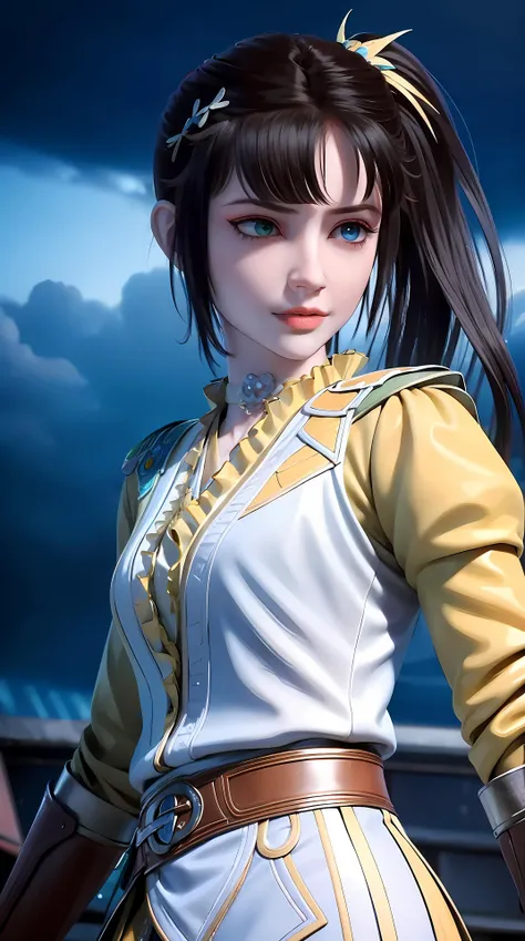 masterpiece,best quality,1girl, heterochromia,<lora:sikongqianluo-000017:0.8> ,cowboy shot, dynamic pose, dynamic angle