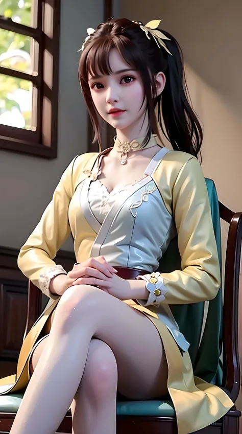masterpiece,best quality,1girl, sitting,crossed legs, <lora:sikongqianluo-000017:0.4>