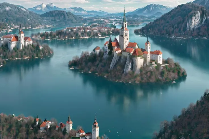 8k, best quality, real picture, intricate details, ultra-detailed, ultra highres, depth field,(photorealistic,realistic:1.2),masterpiece, <lora:add_detail:1>,
0.25 :: close-up , straight-on shot , dynamic angle ,
daytime ,
( Mystical Lakes: Visit the mystical Lake Bled in Slovenia, with its emerald-green waters, island church, and medieval castle :1.3),