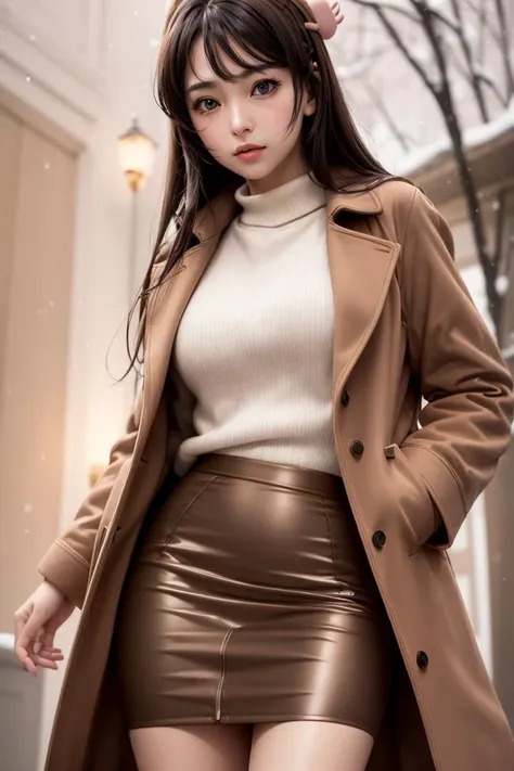 8k, best quality, real picture, intricate details, ultra-detailed, ultra highres, depth field,(photorealistic,realistic:1.2),masterpiece, <lora:add_detail:0.5>,
0.25 :: close-up , straight-on shot , from miiddle ,
1girl, mai, <lora:sakurajima_mai:0.85>, an extremely beautiful 18-year-old girl, (black hair:1.2), long hair, blue eyes, (pink rabbit bunny hair clip:1.2), pink rabbit bunny hair ornament, perfect shiny skin, flawless skin, fair skin, medium breasts, light blush, solo, looking at viewer,
expressionless ,
sweat,
wearing (longcoat, long brown winter coat, muffler, pencil skirt :1.4),
(sexy pose :1.1),
twilight ,
Jananese house ,