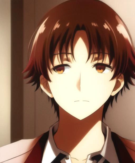 portrait, parted bangs, brown hair, <lora:ayanokoji-v1-000004:0.6>, ayanokoji kiyotaka, short hair