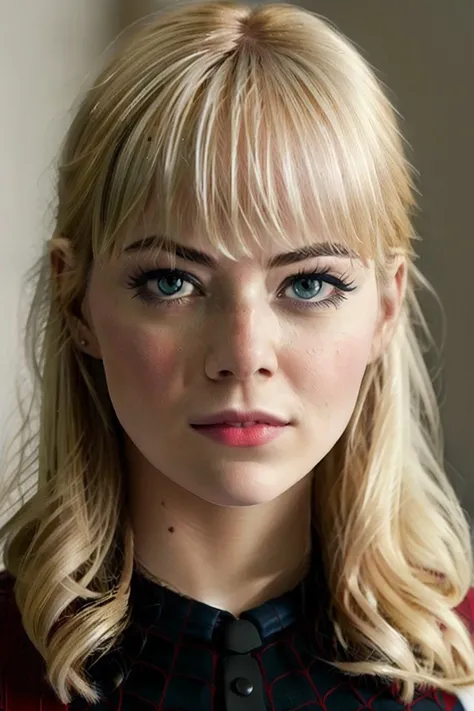 GwenStacy768, protrait ,  dressed as +++spidergirl, photography, trending on artstation, sharp focus, studio photo, intricate details, highly detailed, by greg rutkowski  <lora:GwenStacy768:0.6>